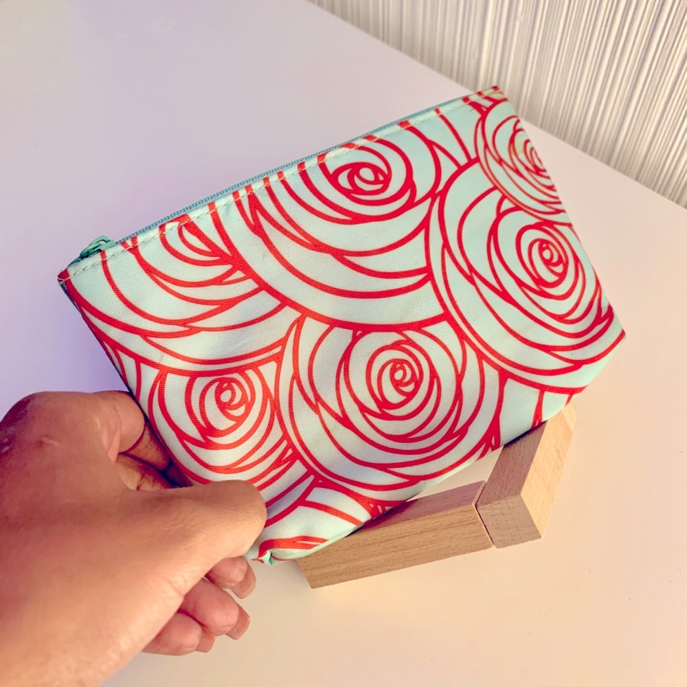 Mint Green & Red Ipsy Makeup Pouch